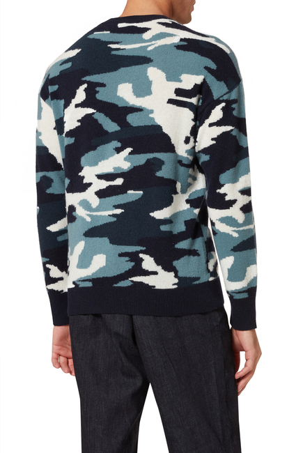 Camouflage Sweater in Wool & Cashmere Knit